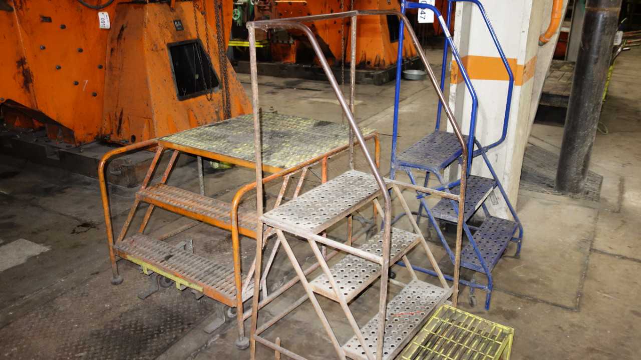 LOT OF 3 ROLLING STEP LADDERS - MISCELLANEOUS