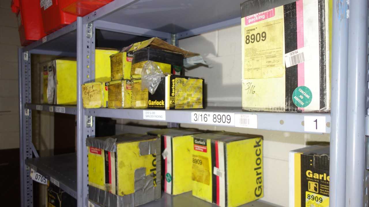 CONTENTS OF 4 SHELF COLUMNS, ASSORTED PUMP PACKING REPLACEMENT - PUMPS