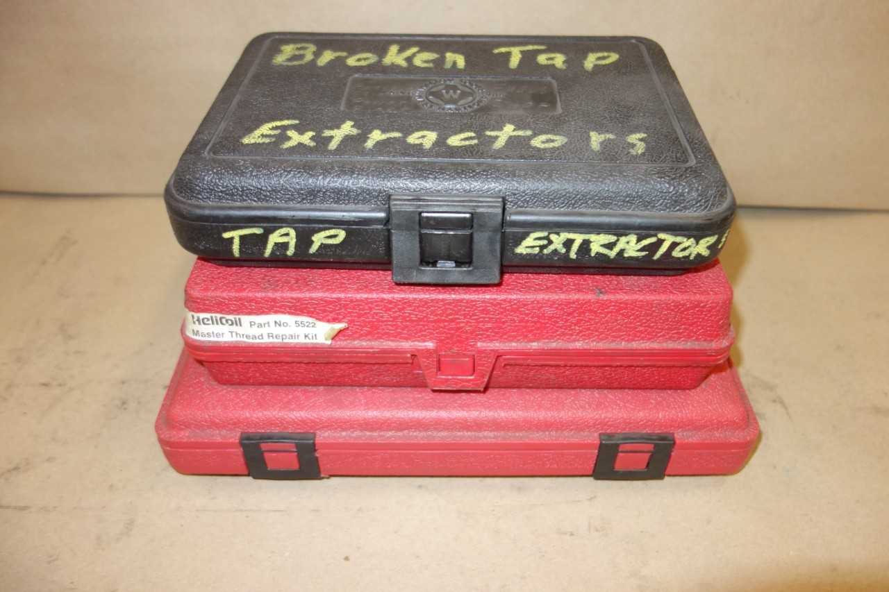 LOT OF 3 ASSORTED THREAD REPAIR KITS, TAP SET - ELECTRIC POWER TOOLS
