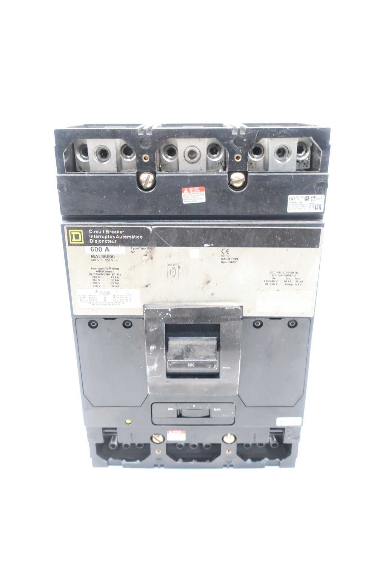 SQUARE D MAL36600 3P 600A AMP 600V-AC MOLDED CASE CIRCUIT BREAKER - CIRCUIT BREAKERS SQUARE D MAL36600 3P 600A AMP 600V-AC MOLDED CASE CIRCUIT BREAKER - CIRCUIT BREAKERS