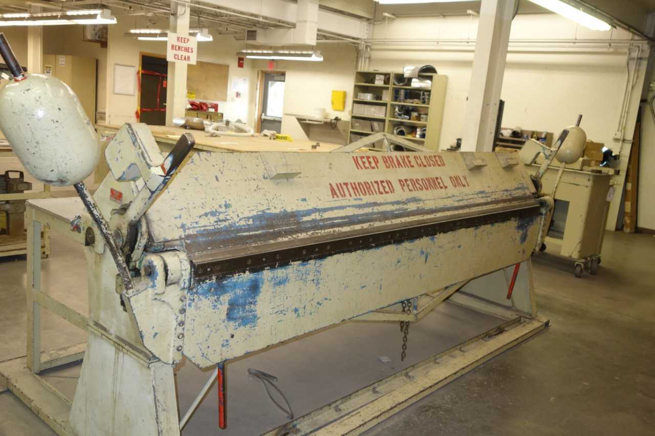 Chicago S1016 10' x 16 Ga. Apron Brake Bending Machine With Work Table - MACHINING ACCESSORIES & TOOLING