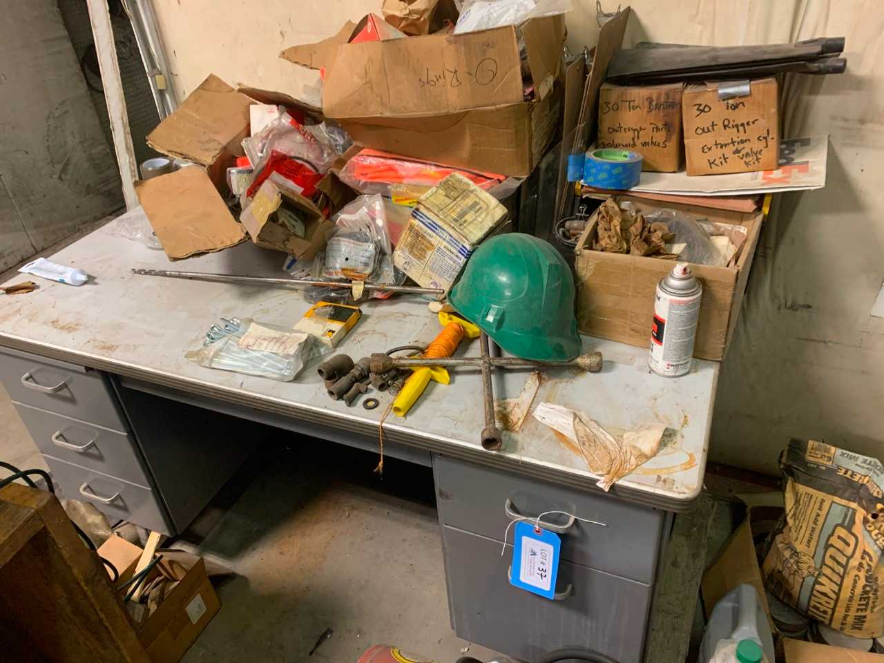 Desk with contents - PLANT & FACILITY