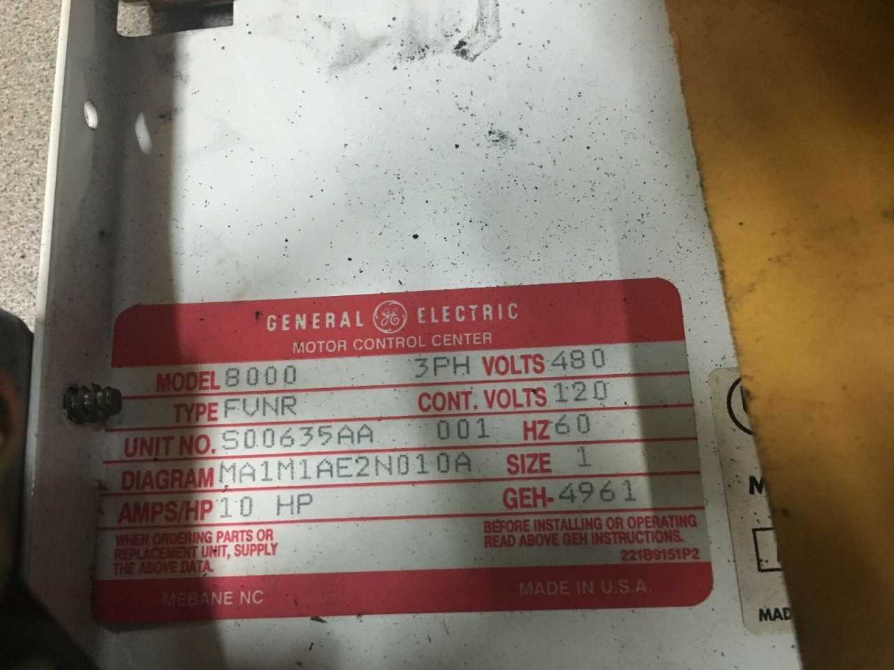 USED GENERAL ELECTRIC SIZE 1 MCC BUCKET CR306C0**ACET WITH 30AMP BREAKER - CIRCUIT BREAKERS
