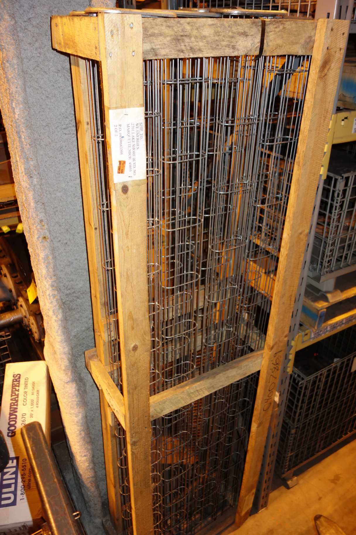CONTENTS OF 1 UPRIGHT RACKING SECTION, LINERS - INDUSTRIAL PARTS