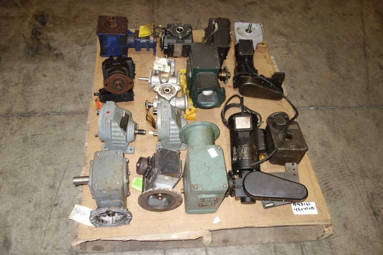 PALLET OF GEAR DRIVES AND MOTORS - GEAR REDUCERS
