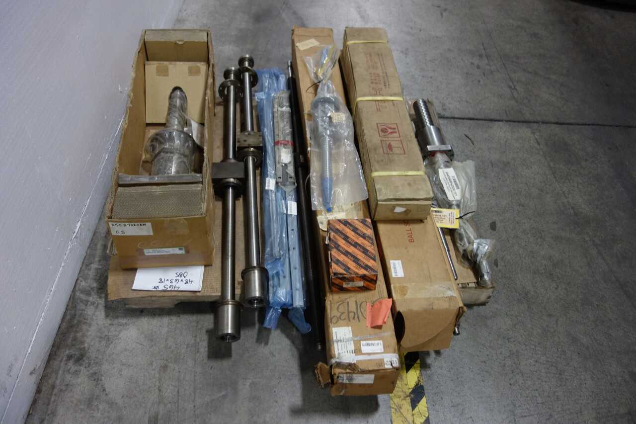 PALLET OF ASSORTED LINEAR BEARINGS AND BALL SCREW ASSEMBLIES - BEARINGS