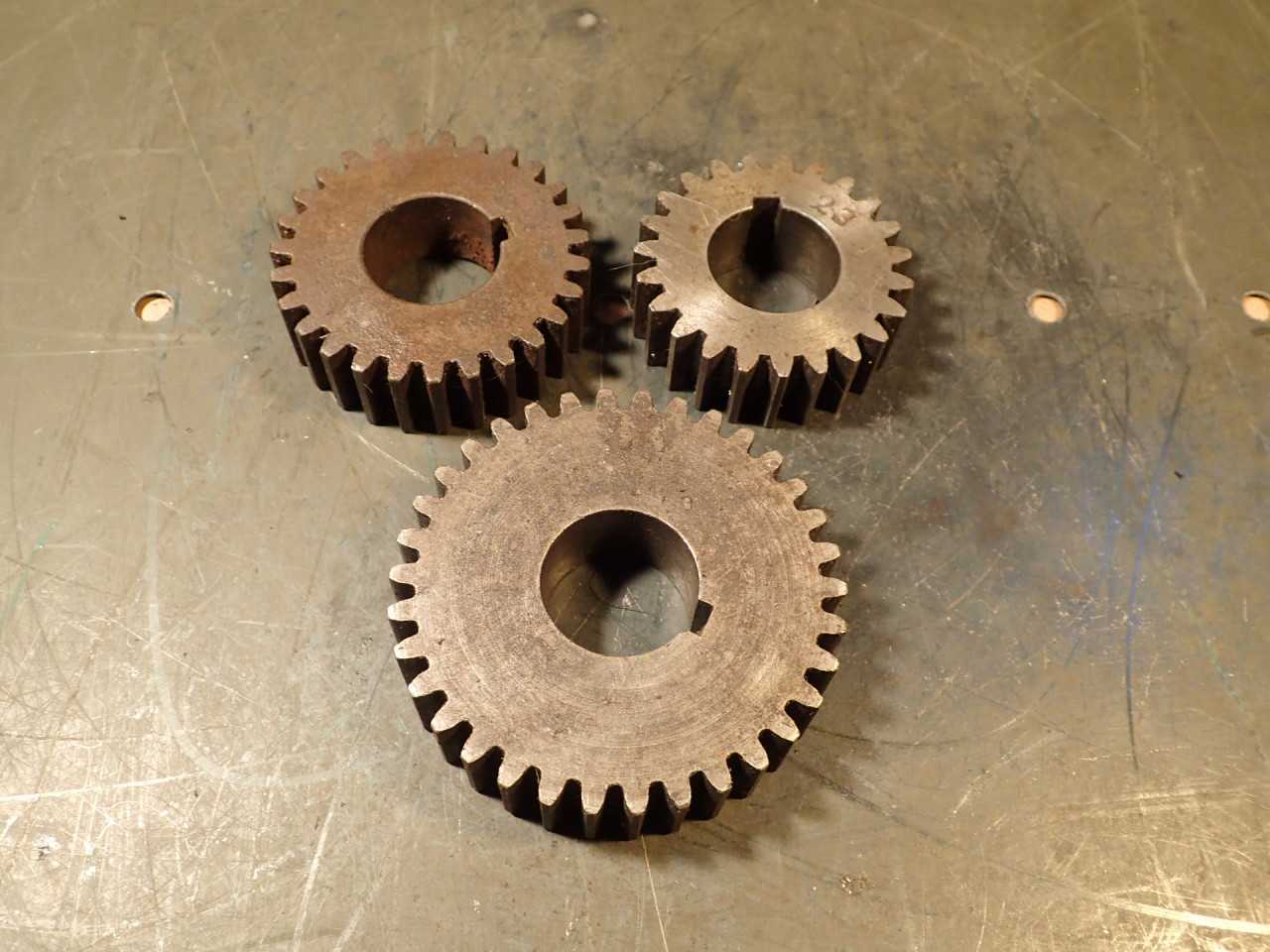 3-Piece Lot Lathe Change Gears: 1-1/8" Keyed Bore 7/8" Thick 23 27 34 Tooth - MACHINING ACCESSORIES & TOOLING