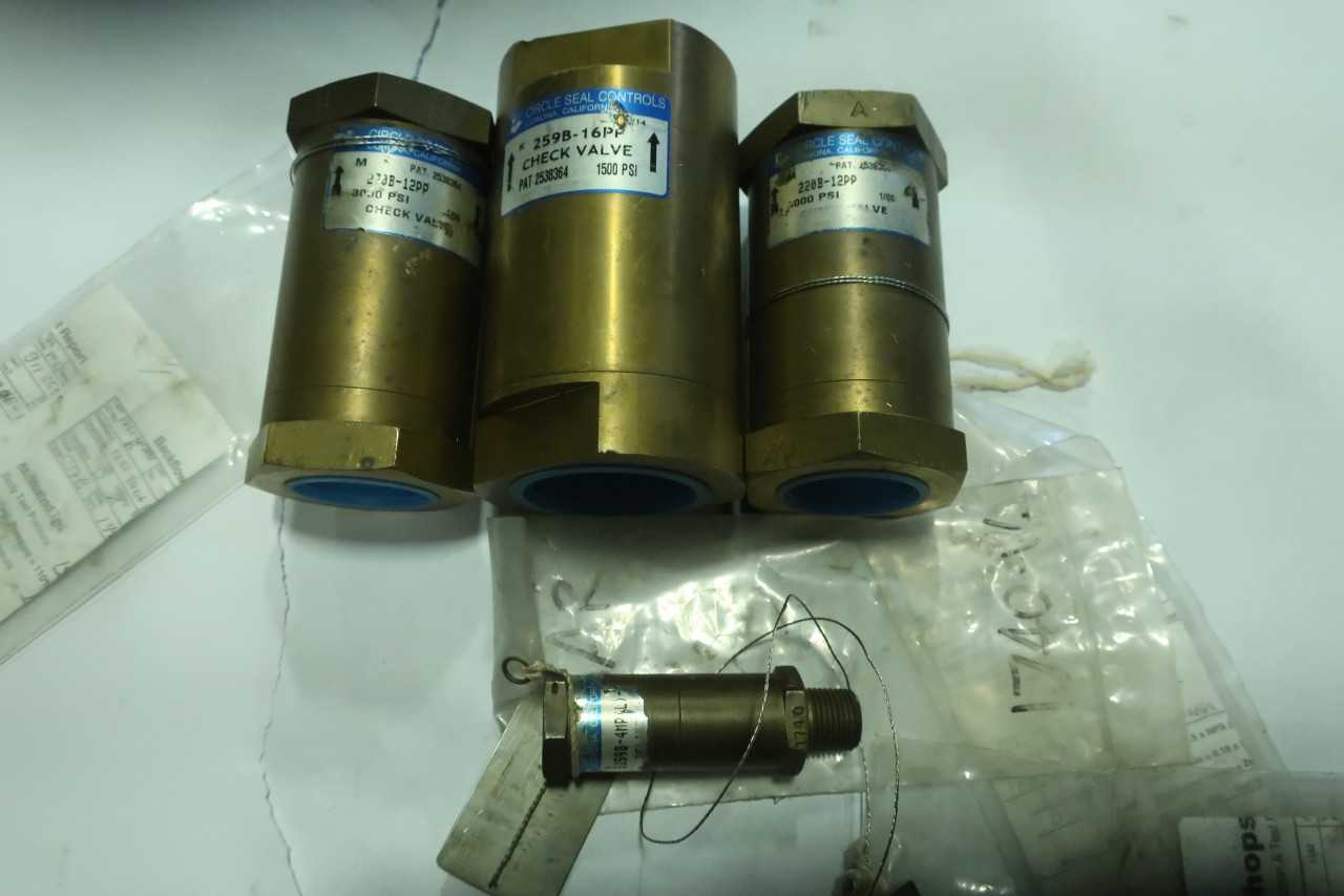 LOT OF 4 ASSORTED CHECK VALVES - CHECK VALVE