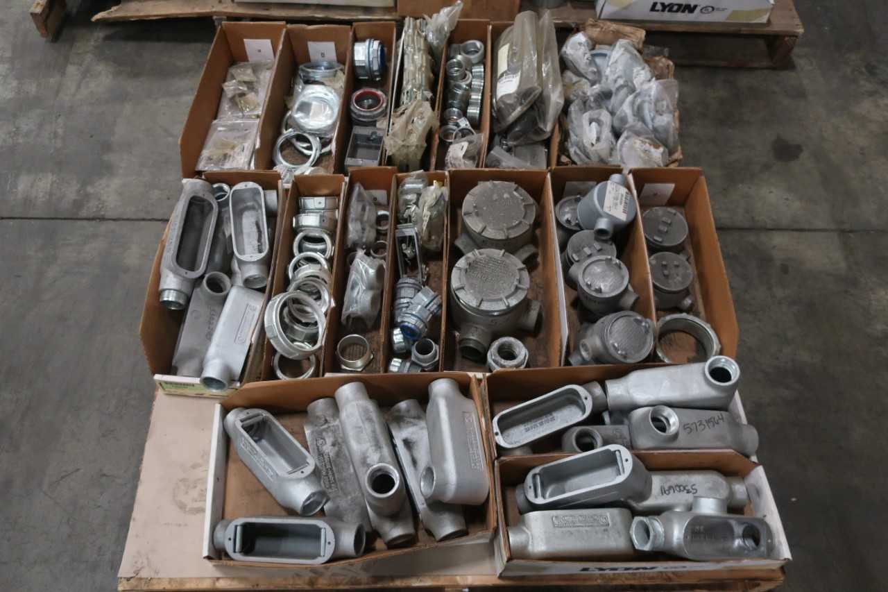 3 PALLET OF ASSORTED ELECTRICAL CONDUIT - ELECTRICAL COMPONENTS