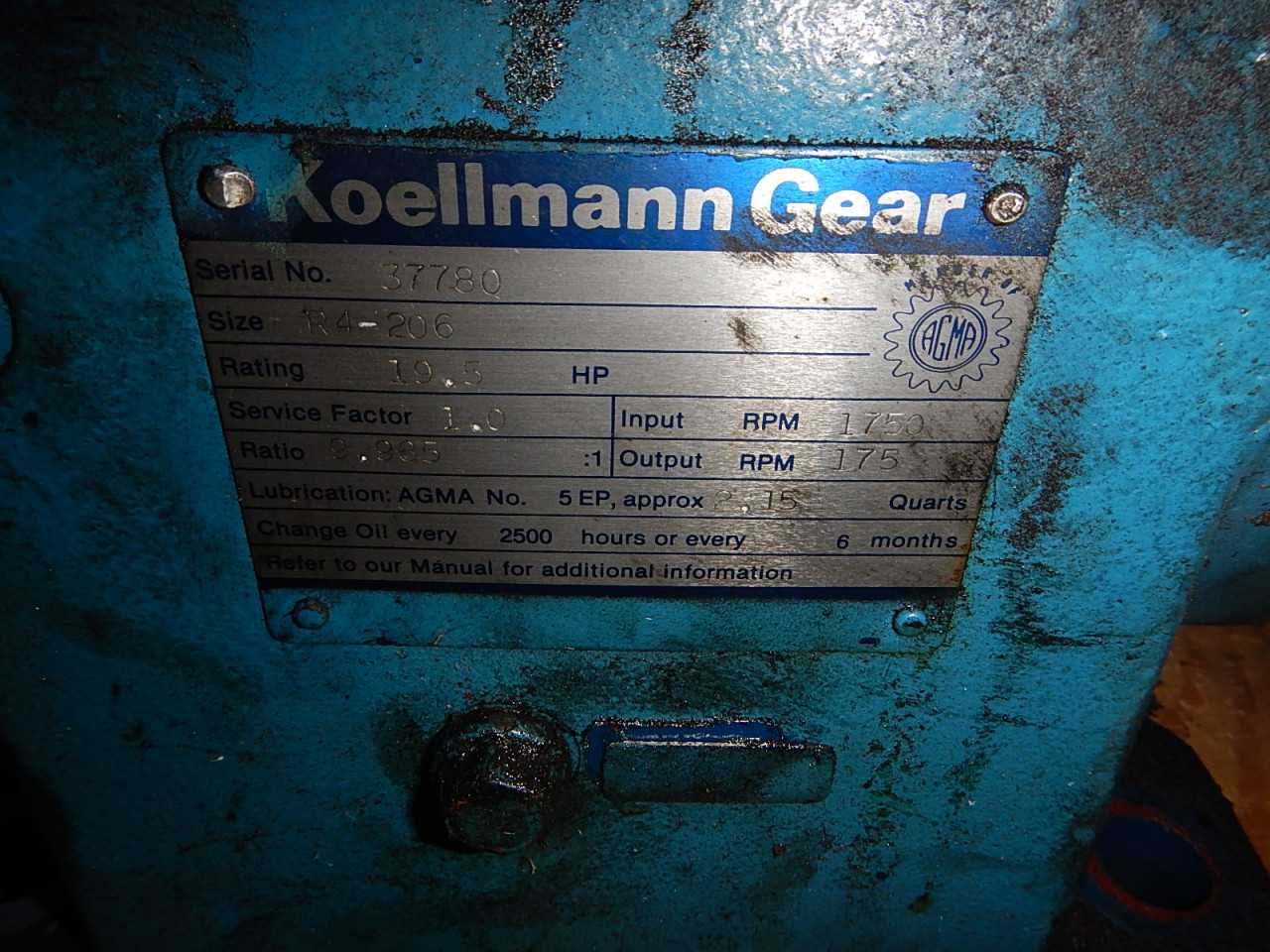 20 HP Koellmann Gear Reducer Model R4-206 - GEAR REDUCERS