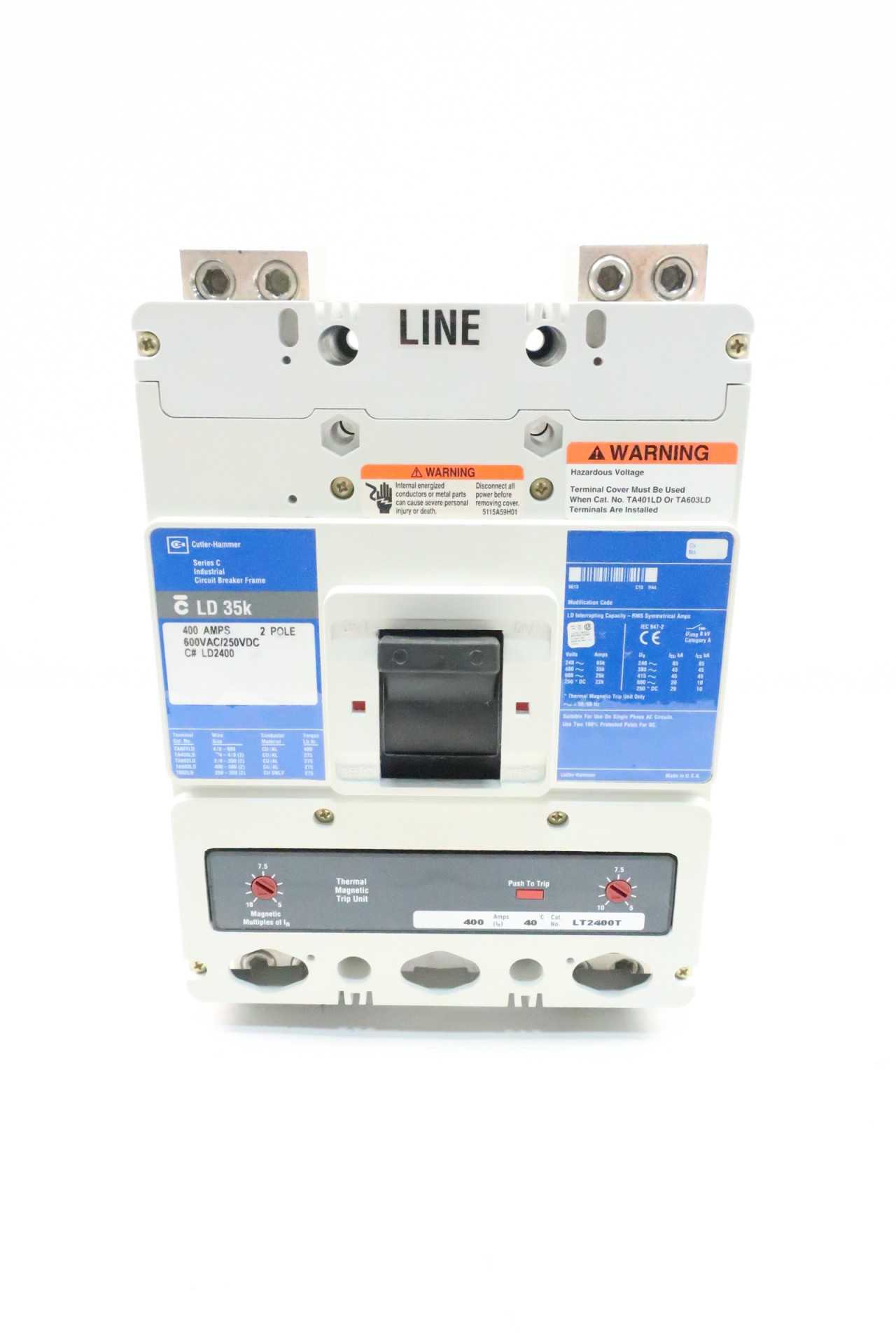 EATON LD2400 CUTLER HAMMER 400A 2P CIRCUIT BREAKER - CIRCUIT BREAKERS
