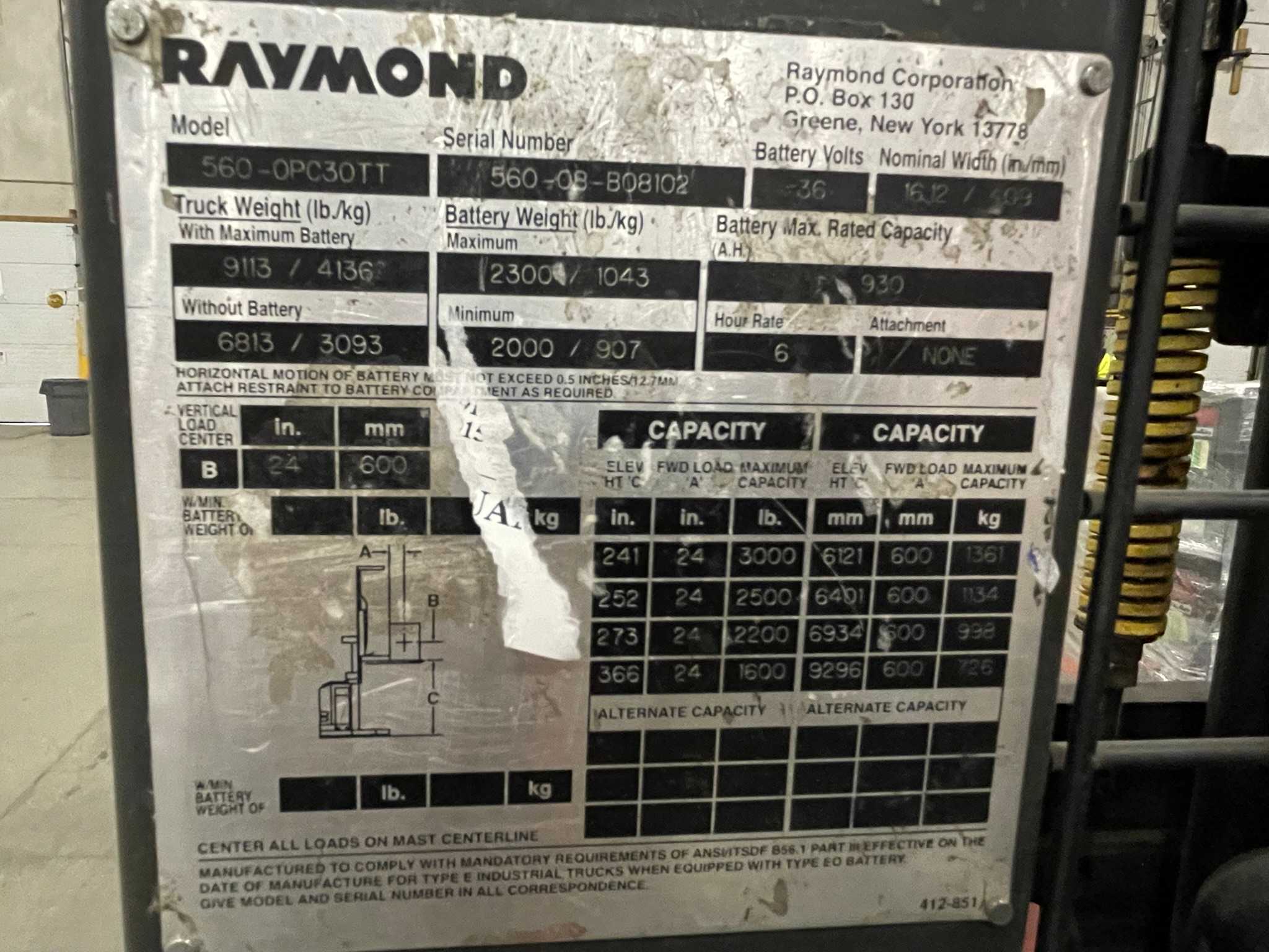 2008 RAYMOND 560-OPC30TT ORDER PICKER - ORDER PICKER