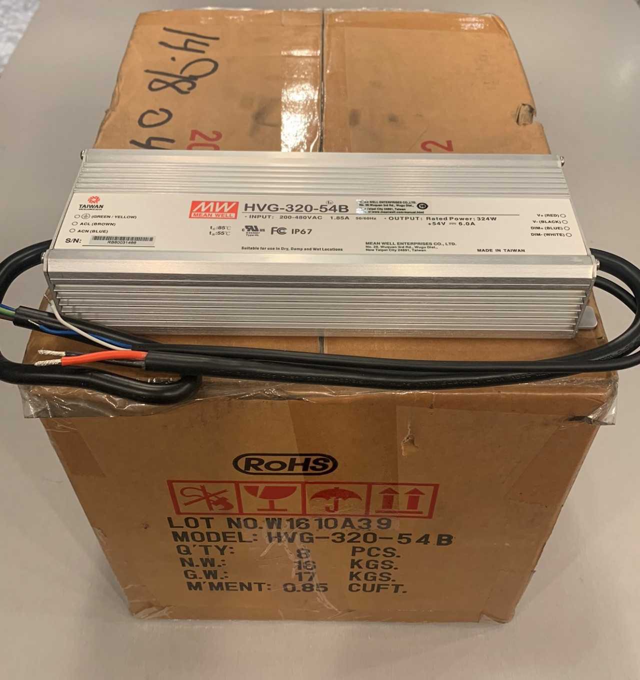 New - Lot of 8 - Mean Well HVG-320-54B LED Power Supply Driver - ELECTRICAL COMPONENTS