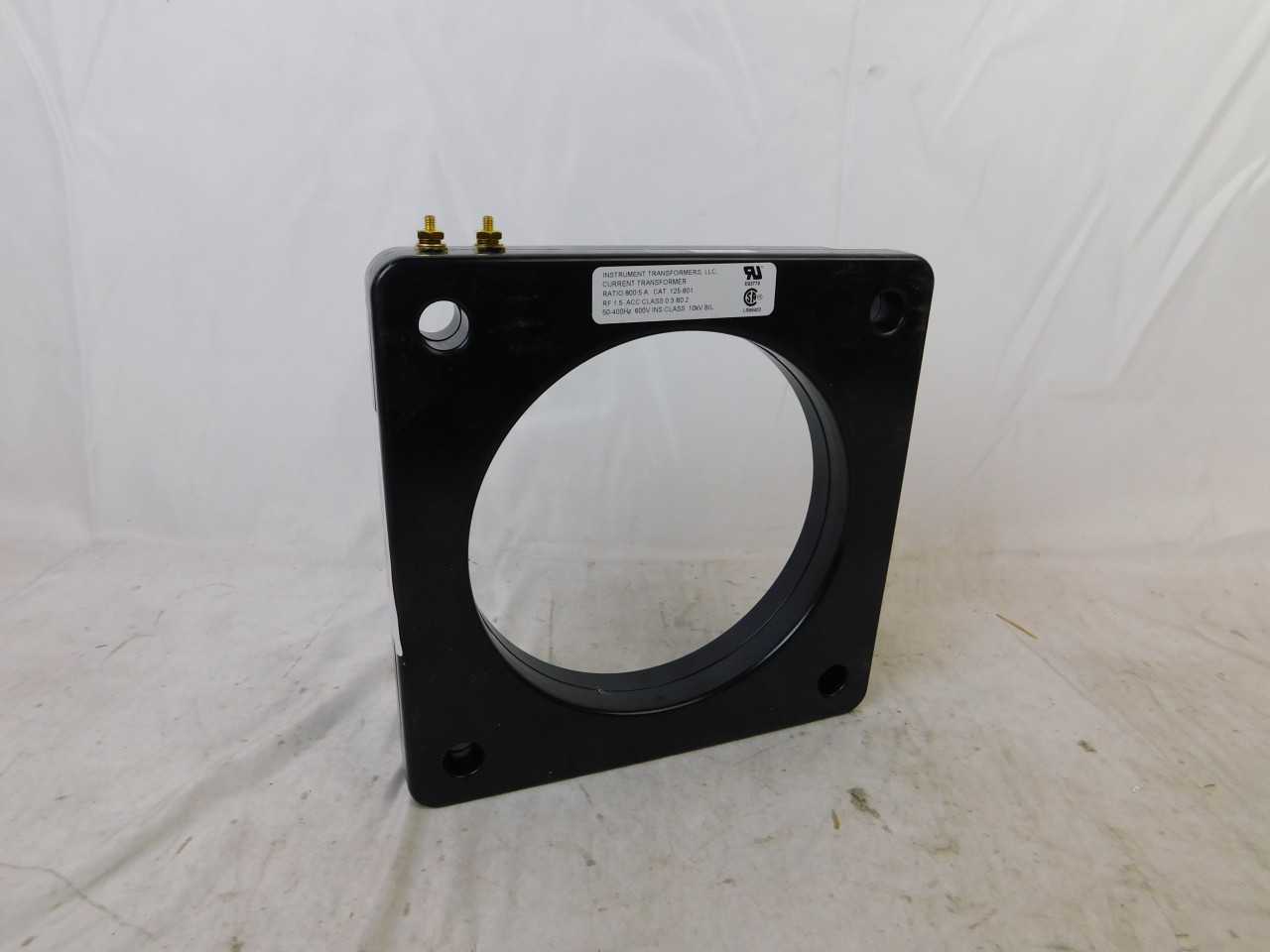 Lot of Qty 2x Instrument Transformers Inc 125-801 Current Transformer Solid Core 800:5A 600VAC - CONTROL TRANSFORMERS