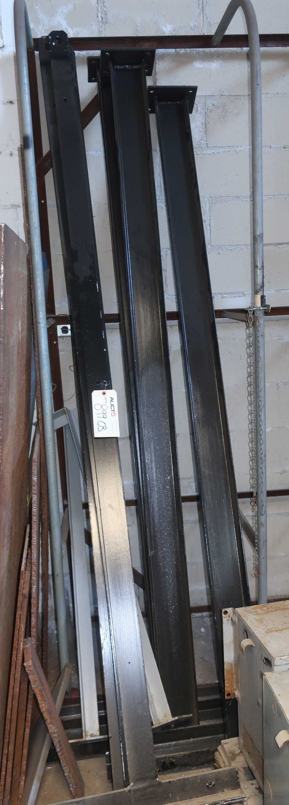 LOT OF ASSORTED STEEL SUPPORT BEAMS - ELECTRIC POWER TOOLS