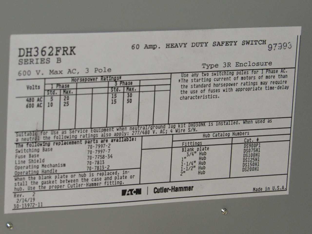Eaton Safety Switches - SAFETY EQUIPMENT