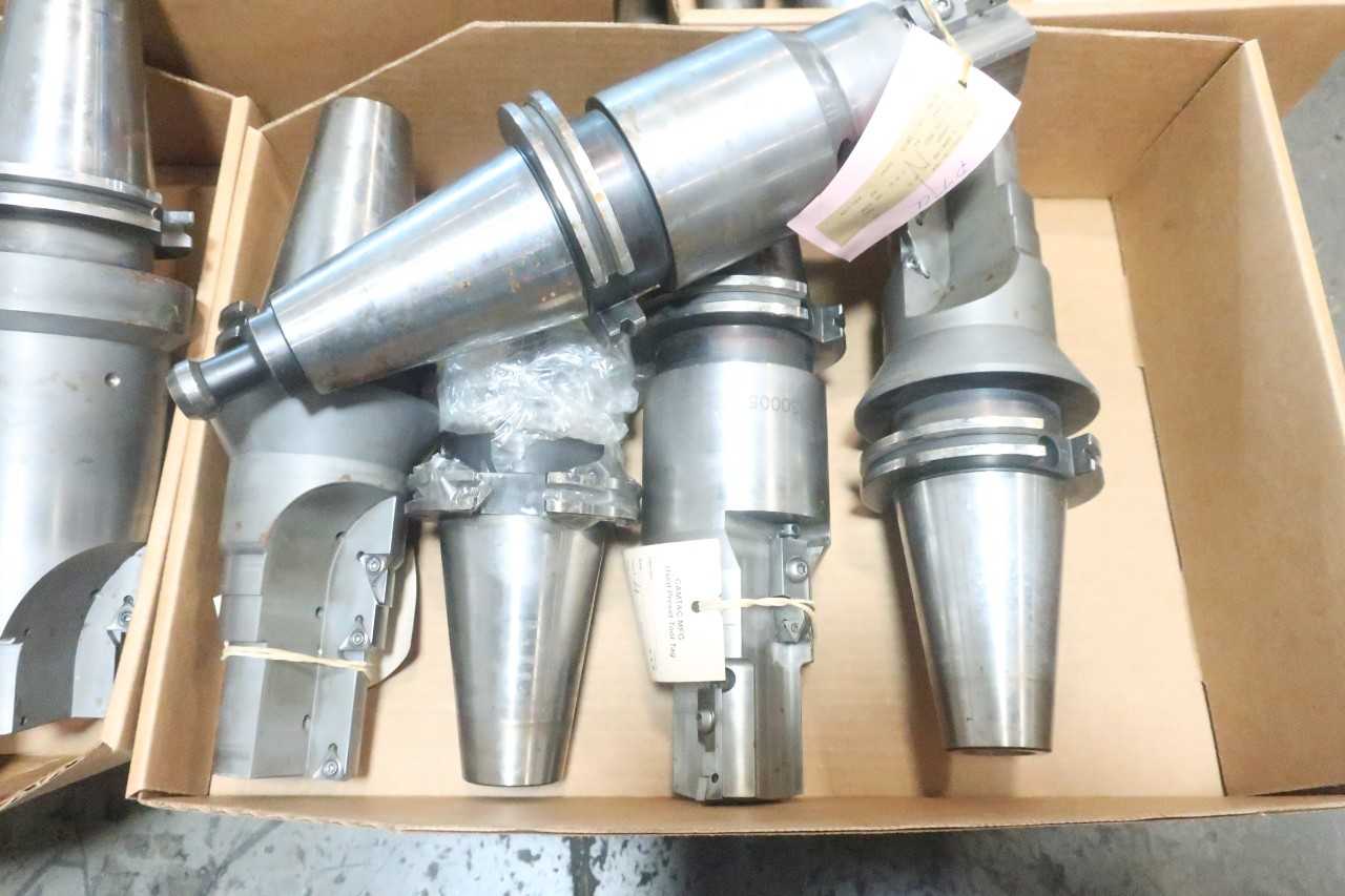 LOT OF ASSORTED CAT50 TOOL HOLDERS WITH ATTACHMENTS - ELECTRIC POWER TOOLS