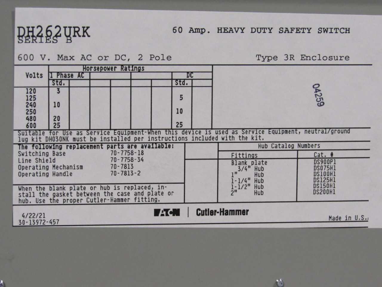 Eaton Safety Switches - SAFETY EQUIPMENT