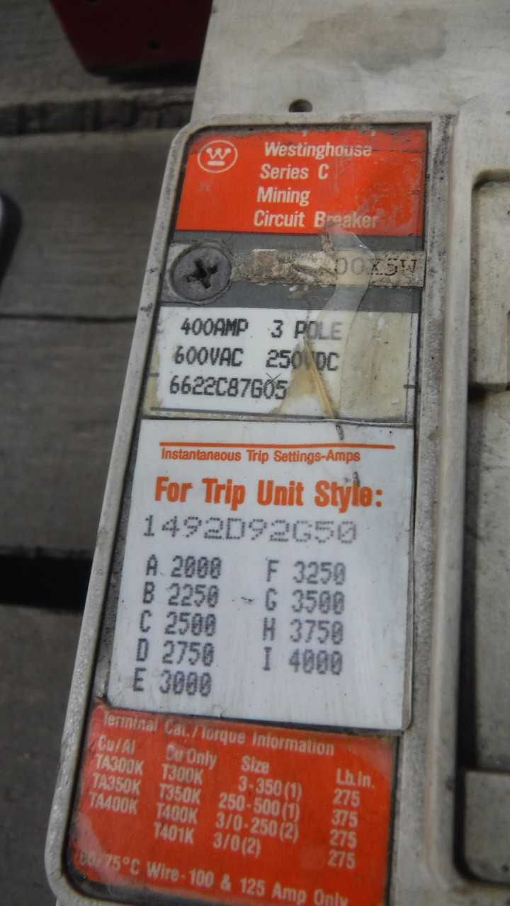 400 Amp Westinghouse Circuit Breaker - CIRCUIT BREAKERS