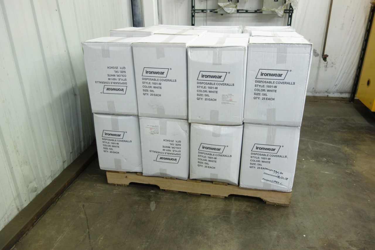 PALLET OF IRONWEAR 1601-W DISPOSABLE COVERALLS - SAFETY EQUIPMENT