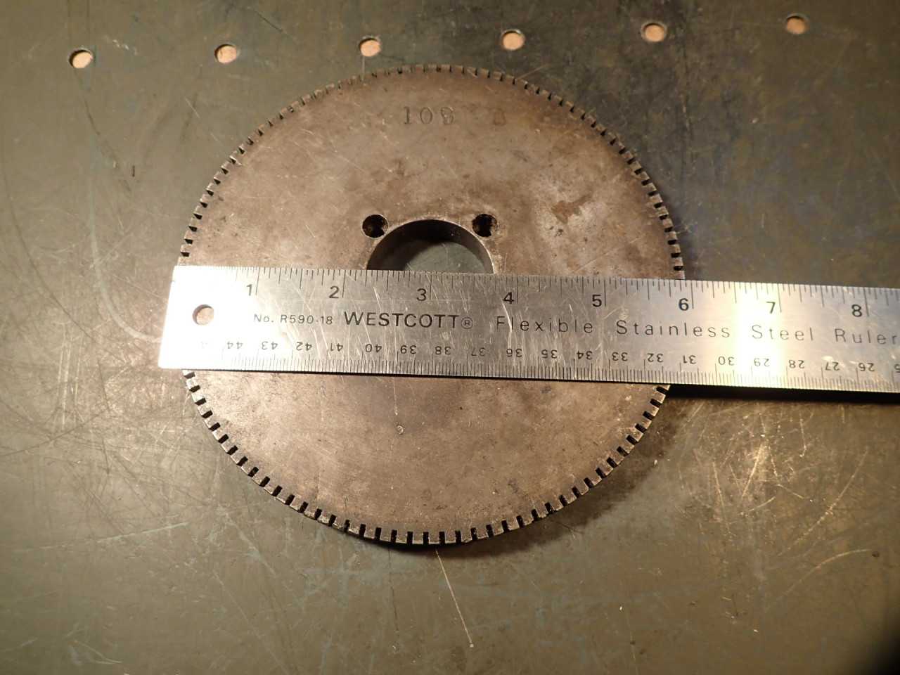 6" OD Super Spacer Dividing Head Index 109 Stop Plate: 1-1/2" Center Hole - MILLING MACHINE PARTS