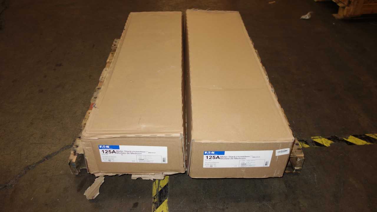 LOT OF 2 EATON 3MM412R12P 125A 4 SOCKET METER STACK PANELS - ELECTRIC POWER TOOLS