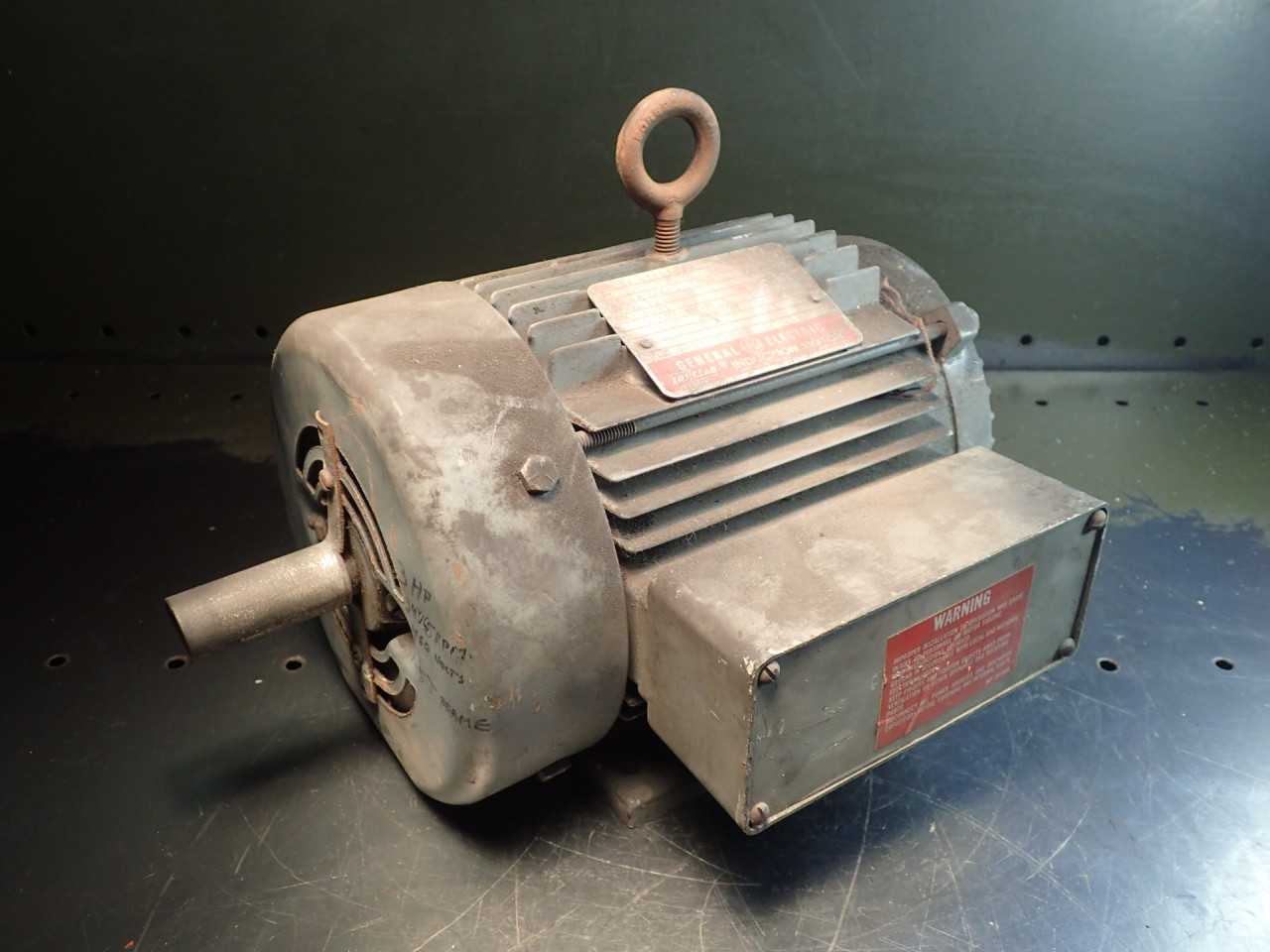GE Triclad 5K145AL1321 3HP Electric Motor: 230/460V 8.2/4.1A fr. 145T 7/8" Shaft - ELECTRIC MOTORS