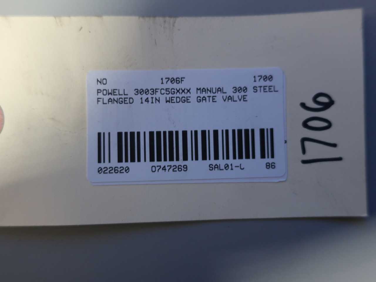 POWELL 3003FC5GXXX MANUAL 300 STEEL FLANGED 14IN WEDGE GATE VALVE - VALVES