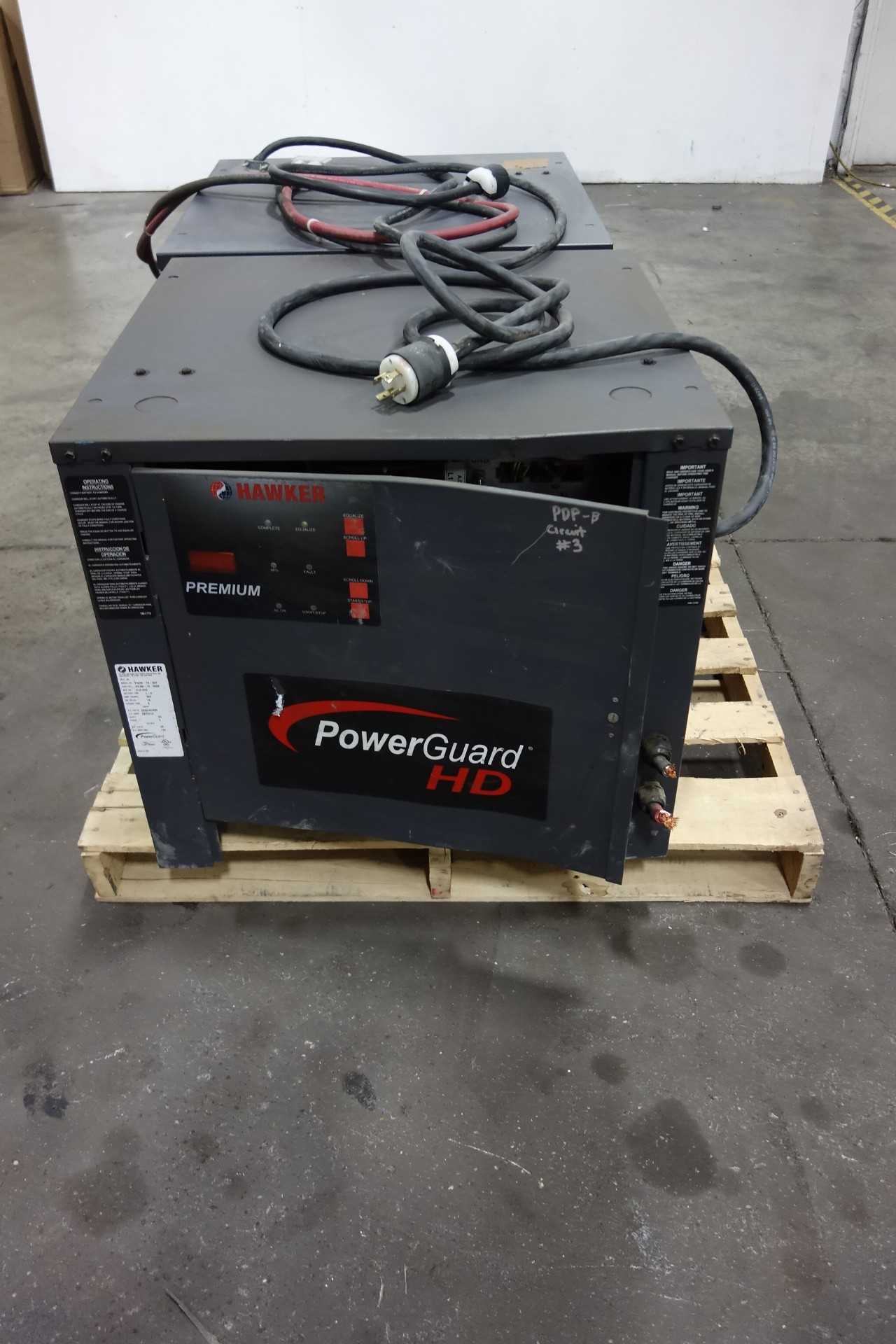 LOT OF 2 HAWKER POWER GAURD HD FORK LIFT BATTERY CHARGERS - ELECTRICAL COMPONENTS