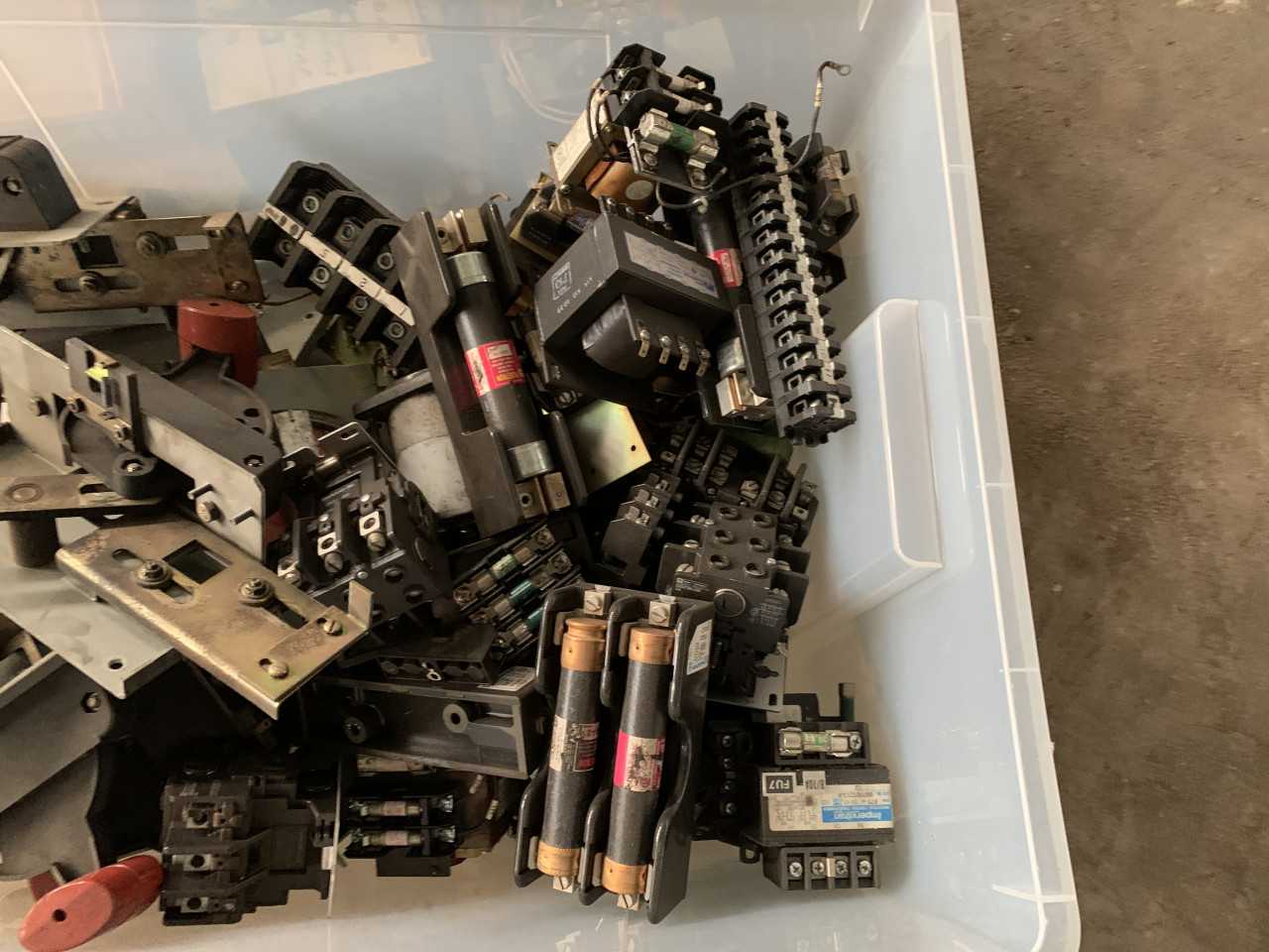 LOT OF GENERAL ELECTRIC MCC PARTS HANDLES ETC. - INDUSTRIAL PARTS