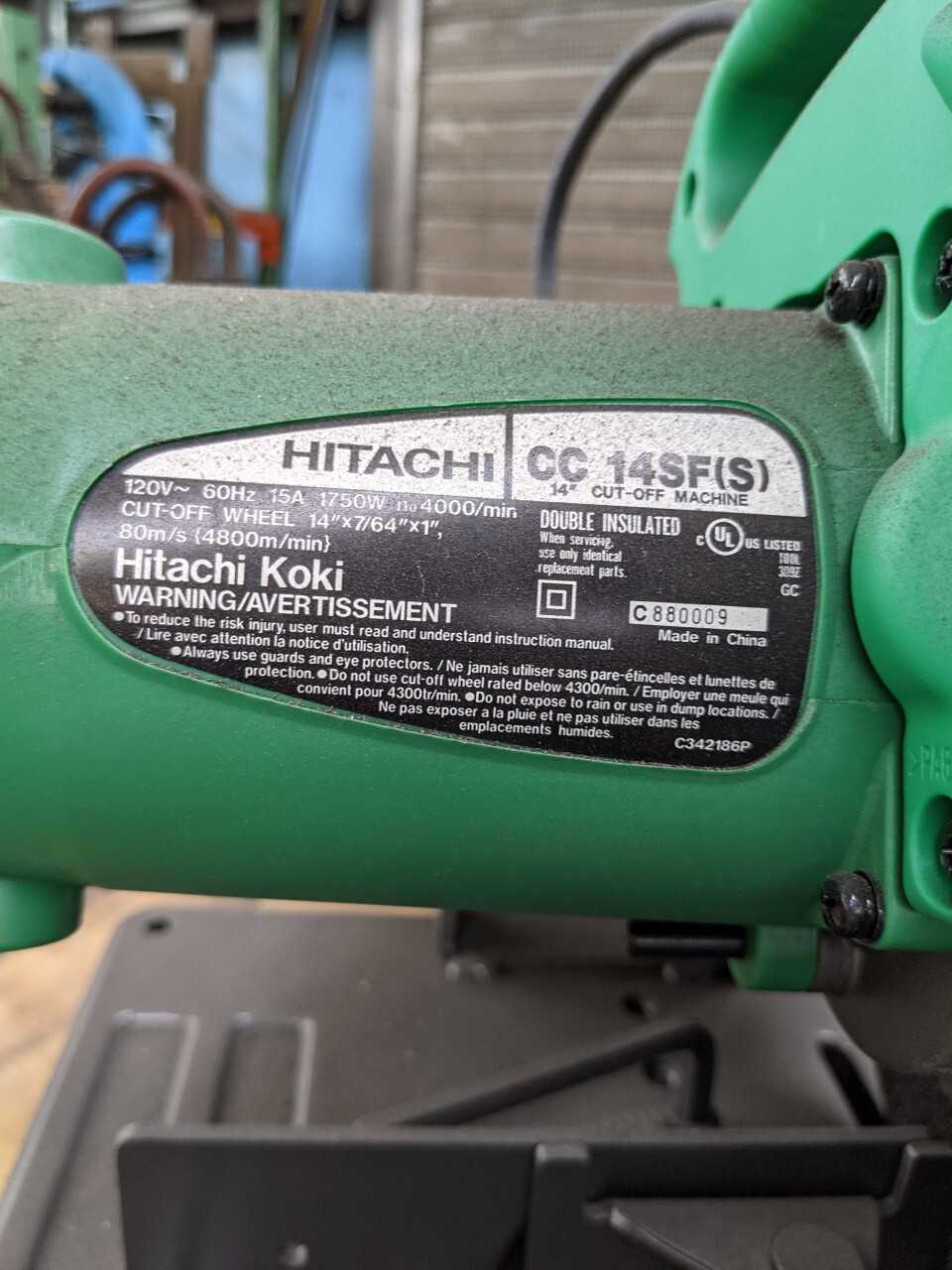 Hitachi CC 14SF(S) 14" cutoff Machine - METAL SAWS