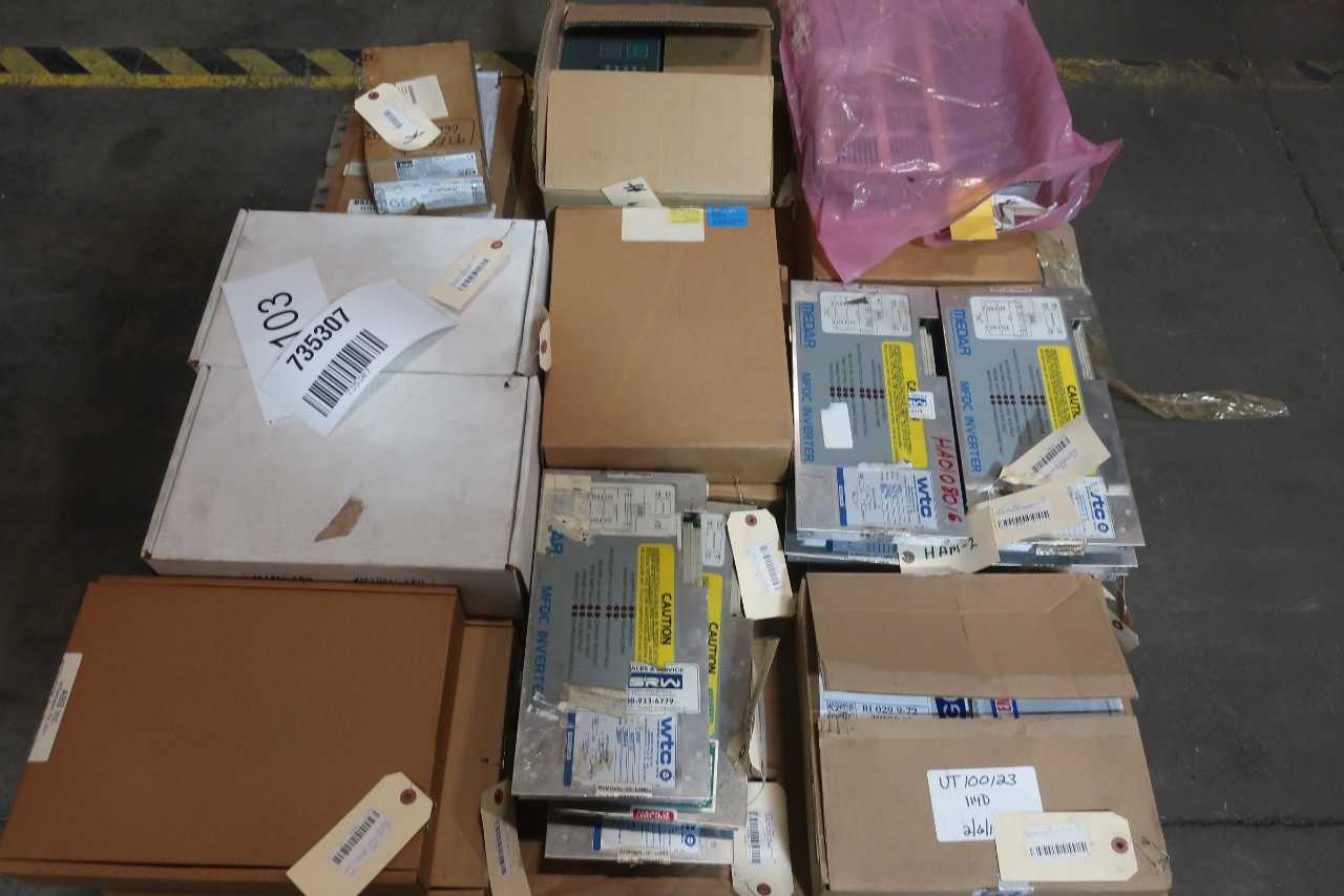 1 PALLET OF ASSORTED ELECTRICAL INVERTER ASSEMBLY CONTROLS, MODULE CONTROLS, SERVO DRIVE, INTERFACE PANEL CONTROL, MOTOR DRIVES- TEIJIN SEIKI, MURATEC, YASKAWA, MEDAR, WOODWARD, ABB - AUTOMATION & CONTROLS