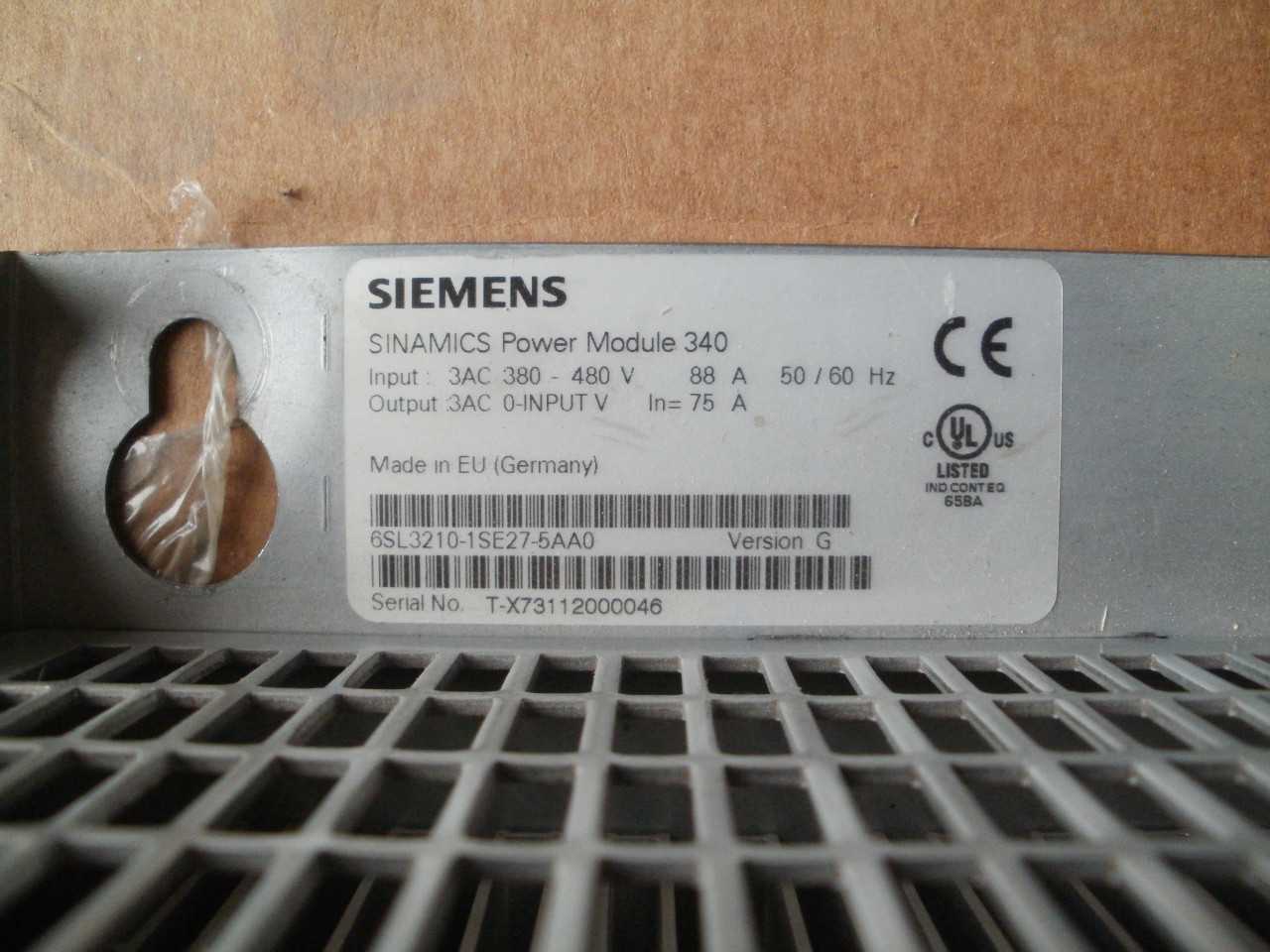SIEMENS SOFT START 6SL3210-1SE27-5AA0 - AUTOMATION & CONTROLS