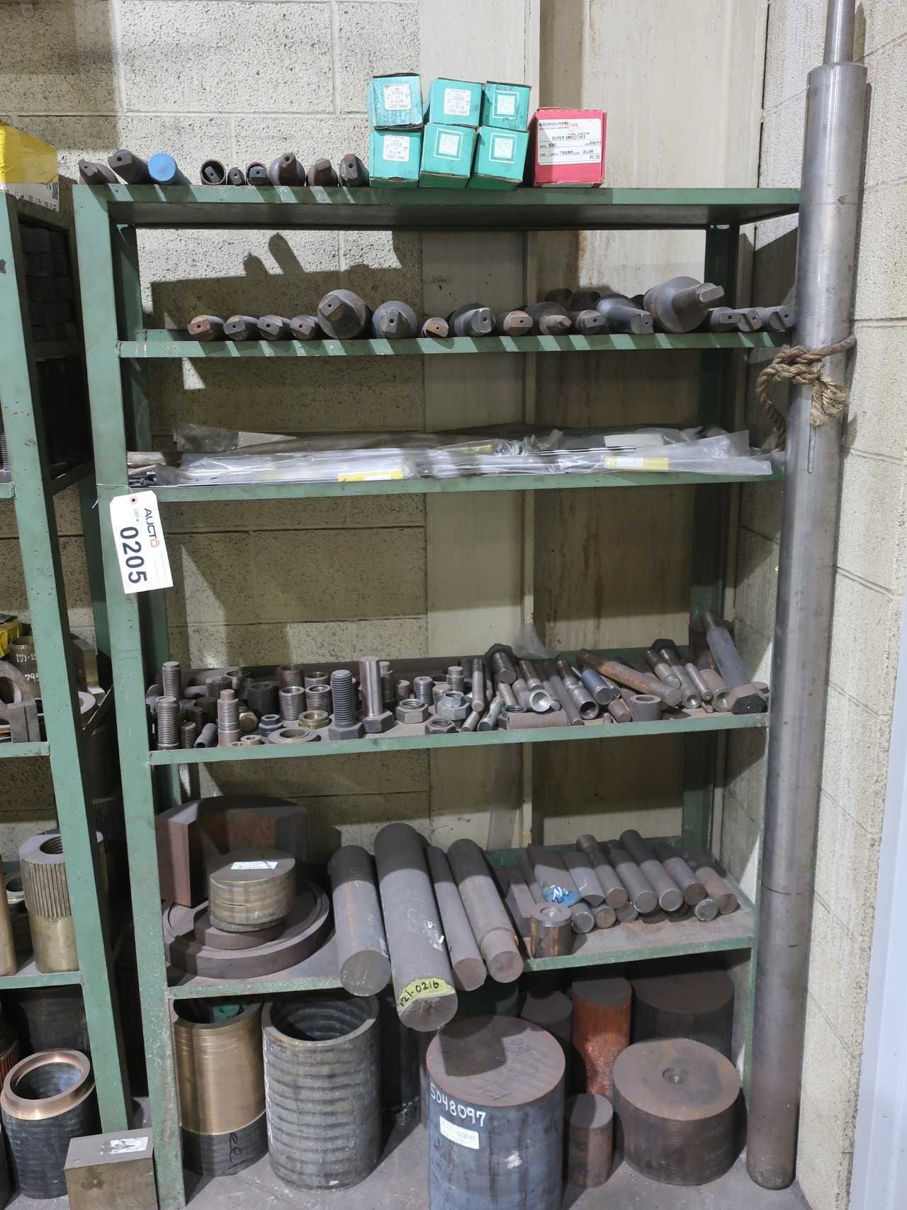 Bronze and iron round stock, drill/milling bits with 2 sections shelving - SHELVING