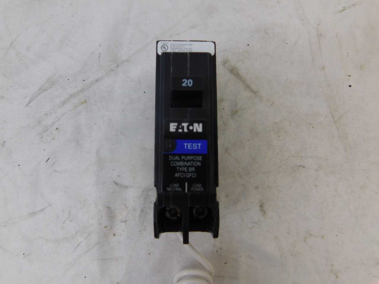 Quantity of 4 New Surplus Eaton BRHAFGF120 MCB BR 1P 20A 120V - ELECTRICAL COMPONENTS