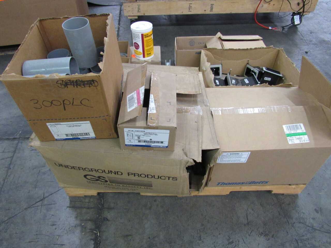 Pallet of 201x Assorted Electrical Conduit/Fitting, Switches, Light, Cables & Tools - ELECTRICAL COMPONENTS