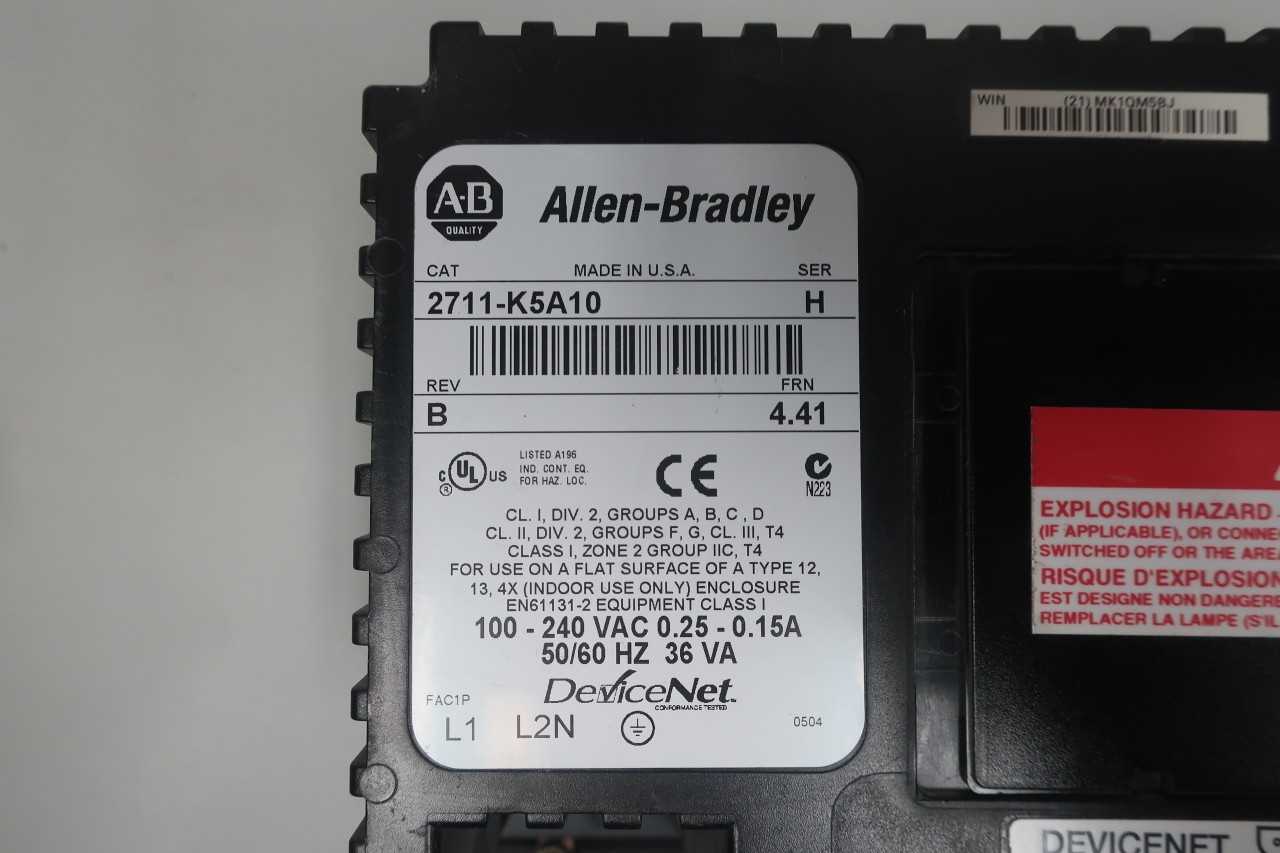 ALLEN BRADLEY 2711-K5A10 PANELVIEW 550 SER H OPERATOR INTERFACE PANEL - AUTOMATION & CONTROLS