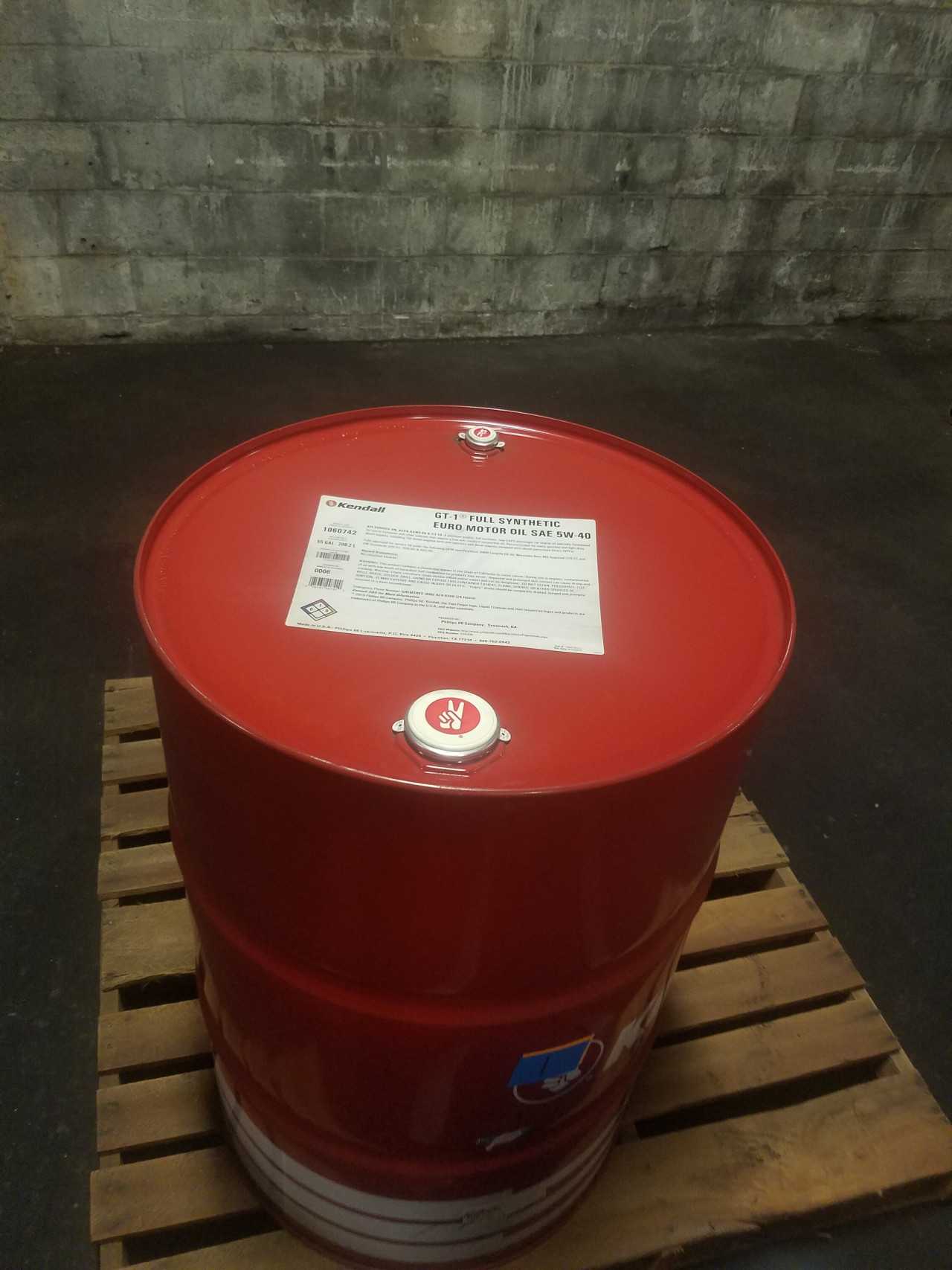 Lot of 1 Drum - KENDALL GT-1 FULL SYNTHETIC (TI) EURO MOTOR OIL 5W40 Drum - MISCELLANEOUS