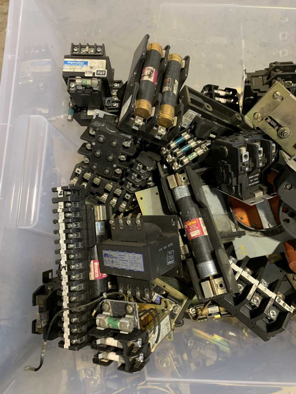 LOT OF GENRAL ELECTRIC BREAKER HANDLES AND TRANSFORMERS MISC. PARTS - CONTROL TRANSFORMERS