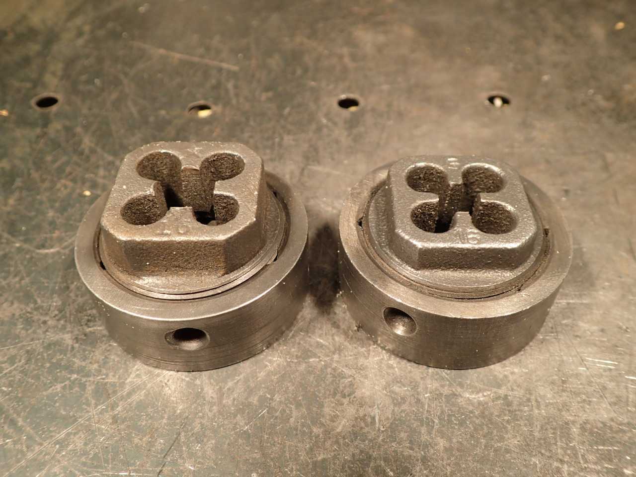 2 Pc Greenfield Little Giant 2" Round Body Threading Die Heads, Need New Chasers - HOLEMAKING TOOLS