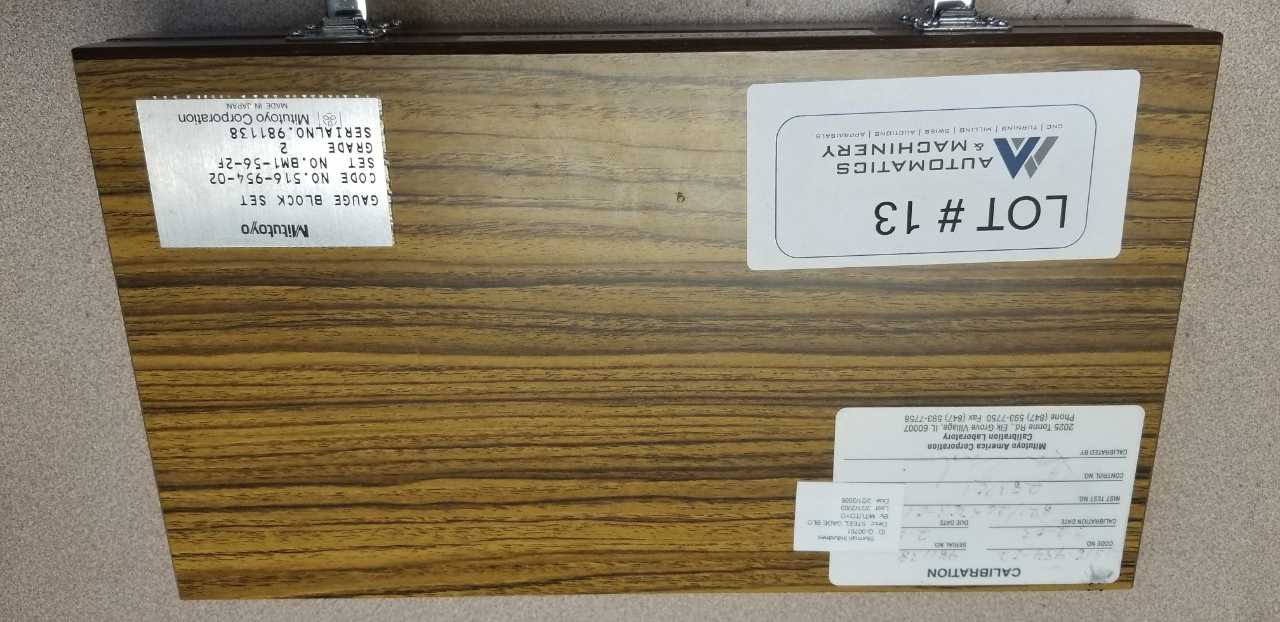 Mitutoyo Metric Gauge Block Set - INSTRUMENTATION