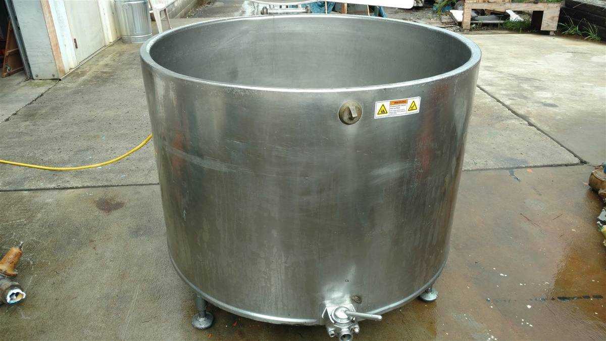 250 Gal Mix Tank Cooking Steam Kettle Floor Standing Stainless Steel - PROCESS EQUIPMENT