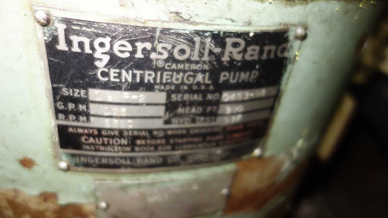 LOT OF 2 INGERSOLL RAND 1-1/2IN VERTICAL CENTRIFUGAL PUMP MOTOR - CENTRIFUGAL PUMP