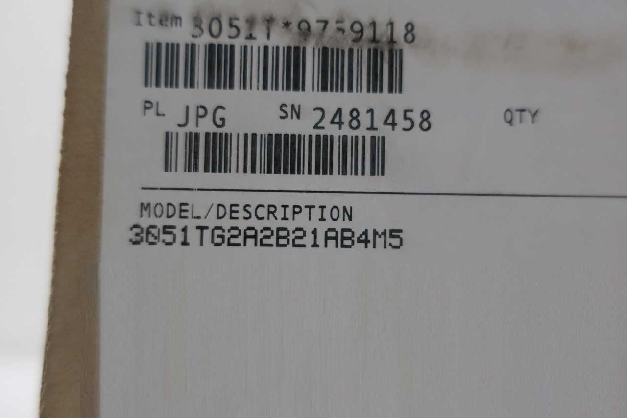 NEW ROSEMOUNT 3051TG2A2B21AB4M5 TRANSMITTER -14.7-0-150PSI - INSTRUMENTATION