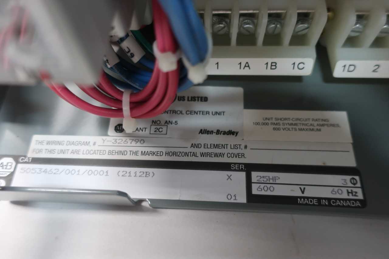 ALLEN BRADLEY 5053462/001/0001 SIZE 2 MCC STARTER BUCKET - MOTOR STARTERS