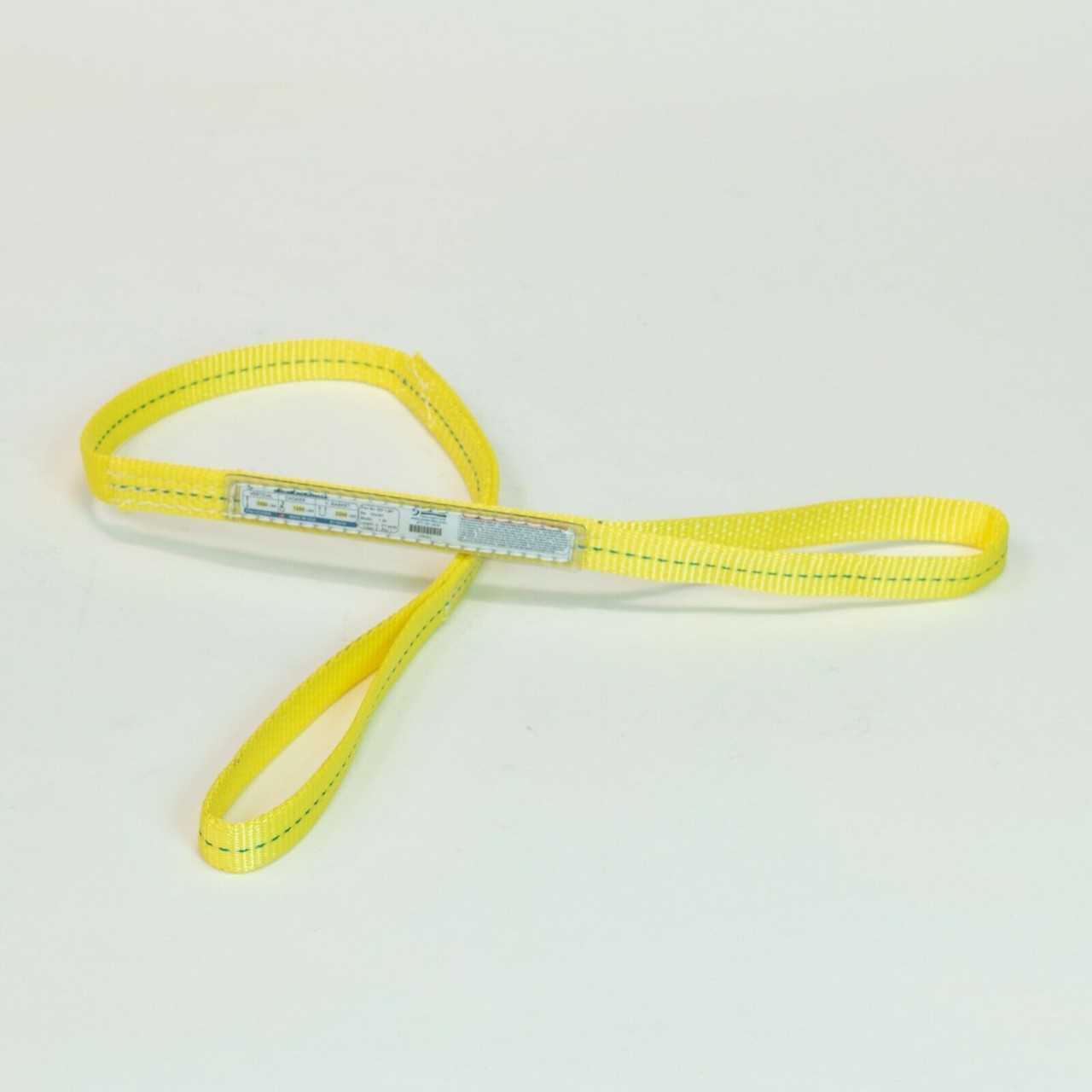 Eye and Eye Flat Poly Sling 1 Ply 1" Wide 2' Long EEF-1-901PI-02 - INDUSTRIAL PARTS