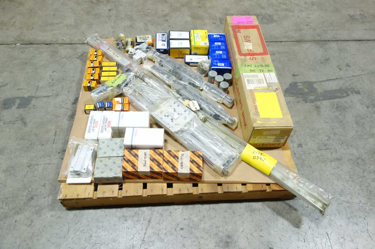 PALLET OF LINEAR BEARINGS, RAILS, GUIDES - BEARINGS