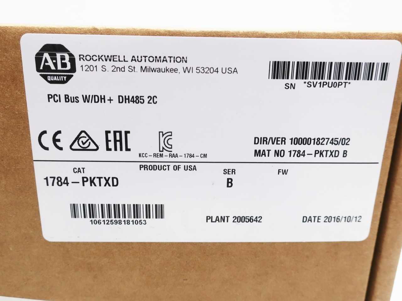 ALLEN BRADLEY 1784-PKTXD PCI BUS W/DH+DH485 2C INTERFACE CARD SER B ETHERNET AND COMMUNICATION MODULE - AUTOMATION & CONTROLS