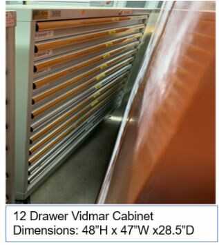 12 Drawer Vidmar Cabinet, 48"Hx47"Wx28.5"D - good condition - TOOL STORAGE