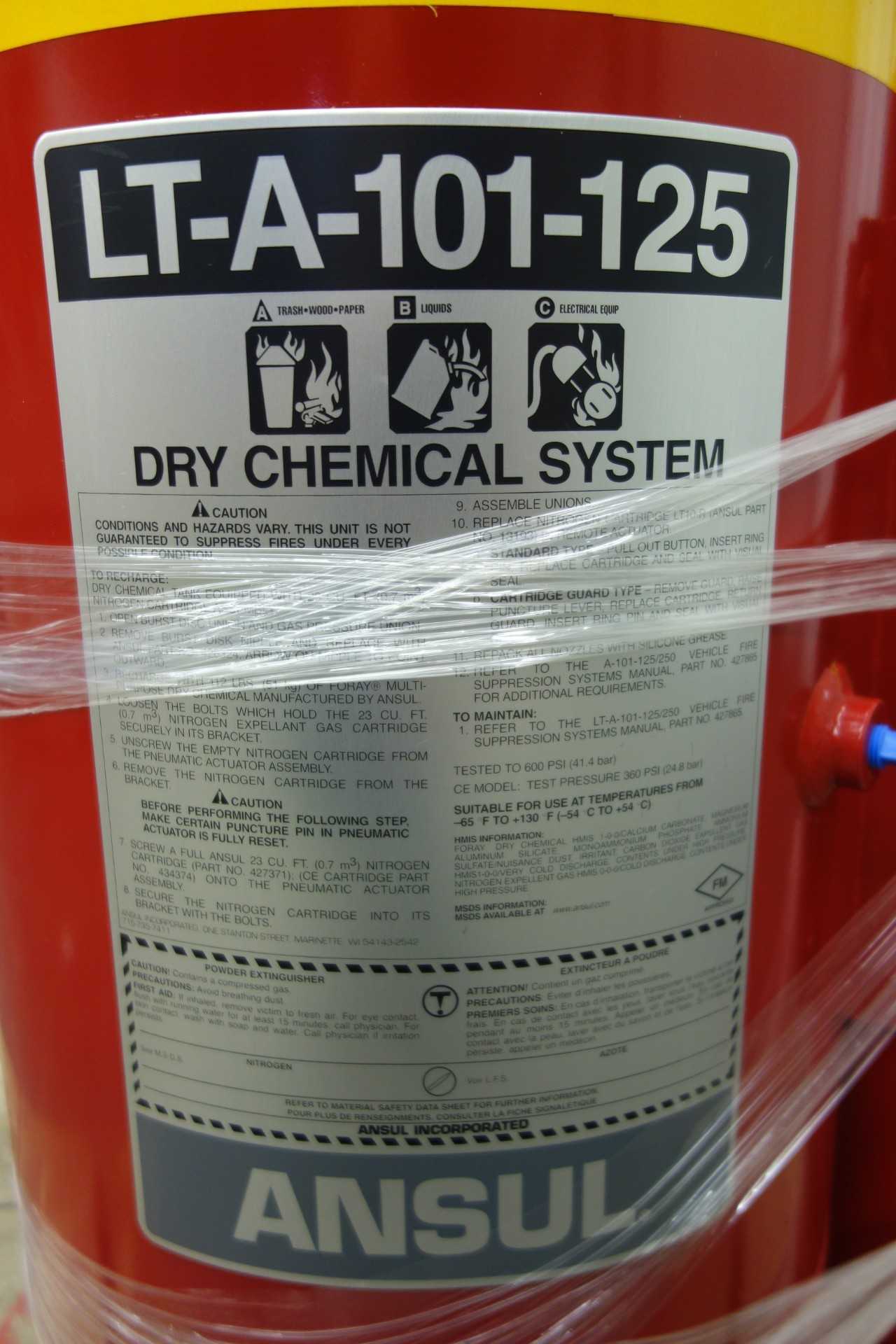 ANSUL LT-A-101-125 DRY CHEMICAL SYSTEM - SAFETY EQUIPMENT
